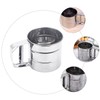 BIUDECO 1pc Stainless Steel Flour Sifter Cup Hand Press Powder