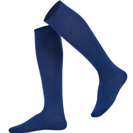 MySocks - Calcetines altos hasta la rodilla para mujeres y hombres, algodón peinado sin costuras, puntera alta y alta, Índigo, 4-7