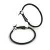 30mm D/Black Enamel Slim Hoop Earrings/Small