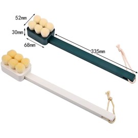 Cepillo de Baño para Frotar Cepillo de Baño Mango Largo Cepillo de Baño de Piel Suave Toalla de Baño para Frotar la Espalda Artefacto No Debe Ser Extraíble Comodidad,Blanco Y Verde