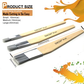 GACDR Slant Lining Fitch Paint Brushes,Pack Of 6 Cutting In Paint Brush Angled for Fast Accurate Detail & Control Hobby & Craft 2 Each of 0.5", 0.75", and 1"