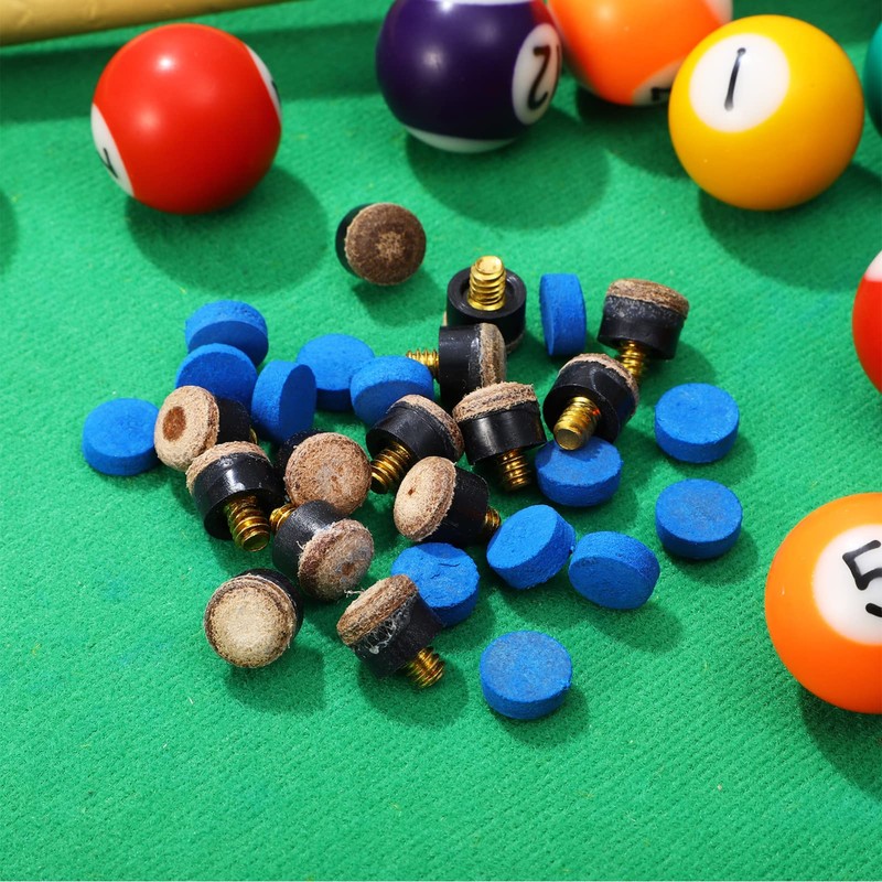 CLISPEED 40pcs Cue Tips 10mm Replaceable Cue Tips Pool Cue