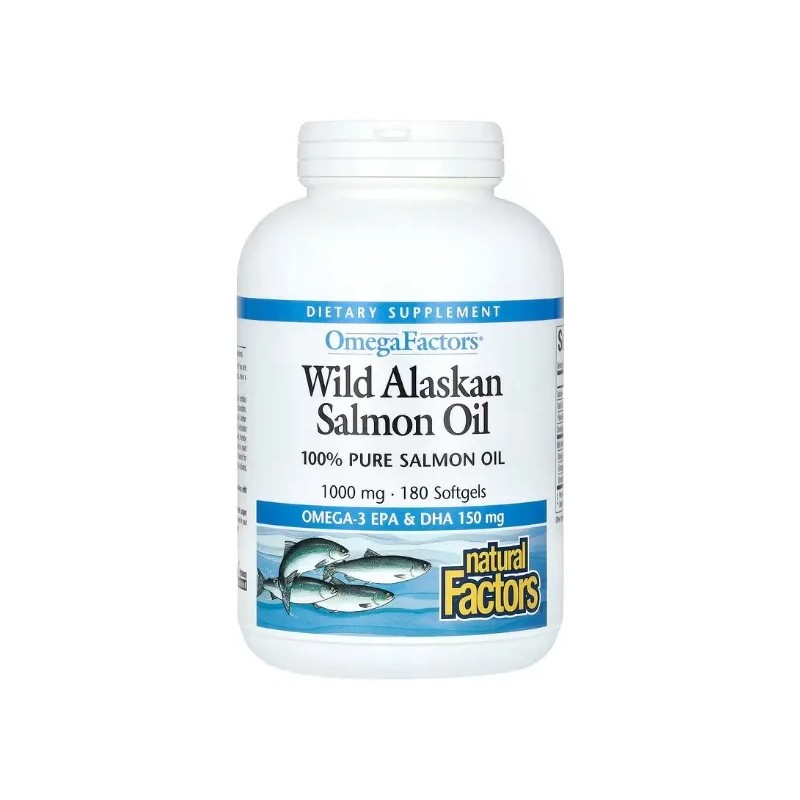 Aceite Salmón Salvaje Alaska 1000mg 90 Caps Natural Factors Sin