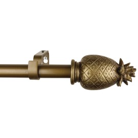 Urbanest 1-inch Diameter Pineapple Adjustable Single Drapery Curtain Rod, 48-inch to 84-inch, Renaissance Gold