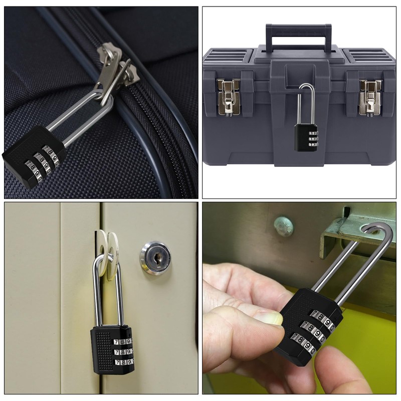 Cieex Padlock Combination Lock, 3 Digit Combination Code Lock, Small