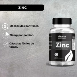 Zinc Super Premium Vit & Skn 60 Cápsulas Sabor Sin Sabor