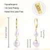 TTPSRY Ohrringe für Frauen Mode 14k Perlen Ohrringe 925 Sterling