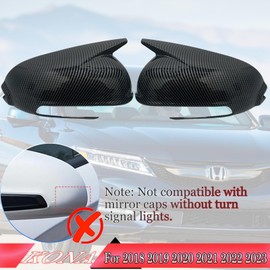 MUXEE Side Mirror Cover,for Hyundai Kona 2018 2019 2020 2021 2022 2023，Turn Signal housing Cover Sets car Accessories -Carbon Fiber（with Turn Signal Cutout）