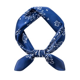 Men's Vintage Silk Feel Square Scarf - Luxury Satin Bandana Neckerchief with Tiny Medallion & Geometric Print - Versatile Headscarf Fashion Accessory for Men