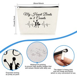 Cheerleader Gifts Cheerleading Gift Makeup Bag Cheer Team Gift Birthday Gift for Cheerleaders Cheer Sister Cheer Girl Gifts Cosmetic Bag Travel Makeup Pouch Cheer Friend Gifts Graduation Gifts