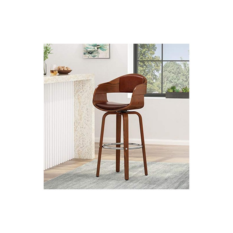Christopher Knight Home Clyo Barstool, Cognac Brown + Chrome +