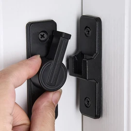 Wocoe Barn Door Latches,Black 90 Degree Gate Lock,Flip Gate Latches Hardware,Zinc Alloy Right Angle Door Lock Latch,Door Security Sliding Door Latch Lock for Cabinets