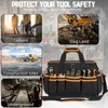 16 Inch Tool Bag with Waterproof Hard Bottom, Large Multi-Pockets