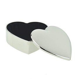 Heart Shaped Silver Nickle Plated Trinket Box
