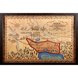 The Ponderosa Nevada Western Map Poster - 16x24