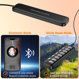 Pillow Speaker for Sleeping, Mini Under Pillow Speaker Bluetooth with Volume Control, Wireless Bone Conduction Pillow Speaker White Noise Machine with 8 Soothing Sounds