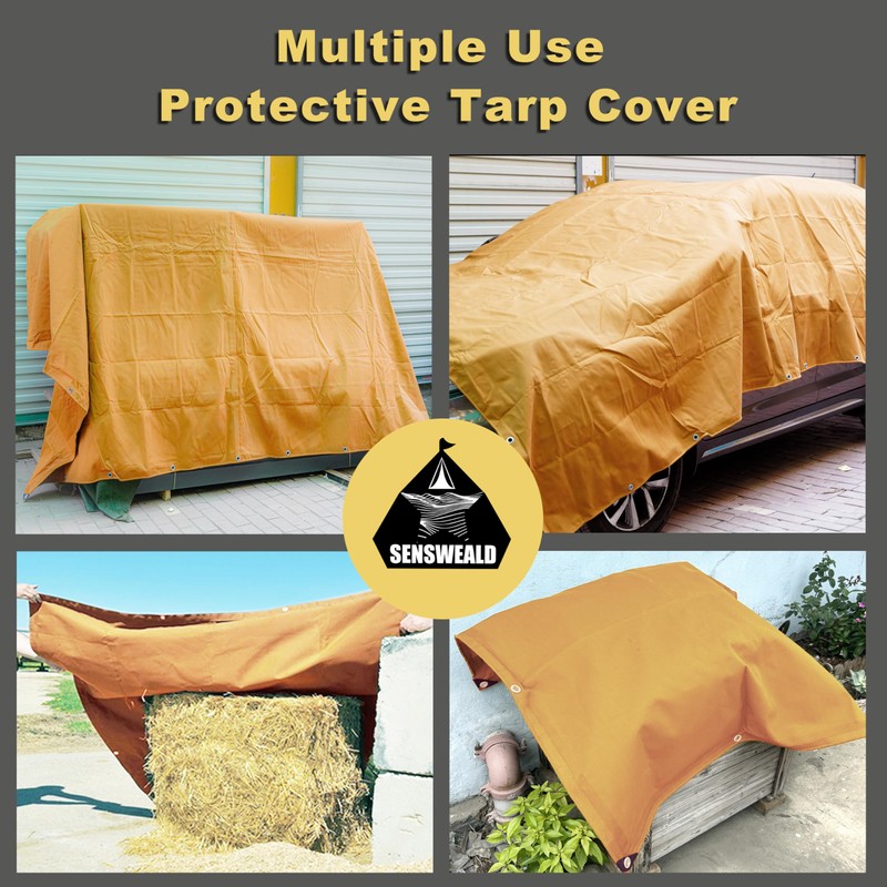 Small Heavy Duty Canvas Tarp 4x6 Feet 16oz Water-Resistant Canvas