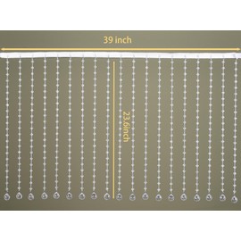 QQDEC Crystal Beaded Curtain 23.6 x 39.3 Inches 19 Strands Acrylic Hanging Door Beads String Curtain Room Divider for Doorway, Living Room,Closet Curtains, Room dividers, Window Curtain Decor