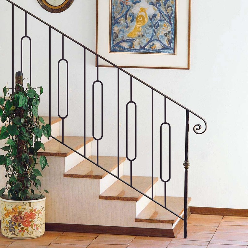 10 Pack Wrought Iron Railing, 44" x 1/2" Oval Hollow