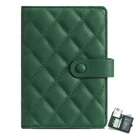 RenLianyi Passport Case, Prevents Skimming, Stores 1 Passport, Stylish, Passport Cover, Wallet, One-Piece, Cute, Lightweight, Passport, Airline Ticket Holder, Pen Clip, Card Case, Holds 4 Cards