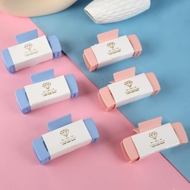 Loanzeg Bridesmaid Hair Claws Bachelorette 4.1 Inch Square Hair Clips Set of 6 Bridal Shower Rectangular Hair Claw Clips ideas Gift for Wedding Party Favors Bridesmaid Proposal Gifts (Pink)