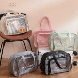 Stylish Transparent Waterproof Beach Bag Pouch Gym Bag Black