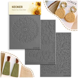 Keoker Boho Texture Sheets Set, Works with Boho Polymer Clay Cutter, The Same Effect as Polymer Clay Texture Roller, (1-3)