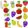 Fruit Stickers,Holographic Fruit Stickers 500PCS Per Roll
