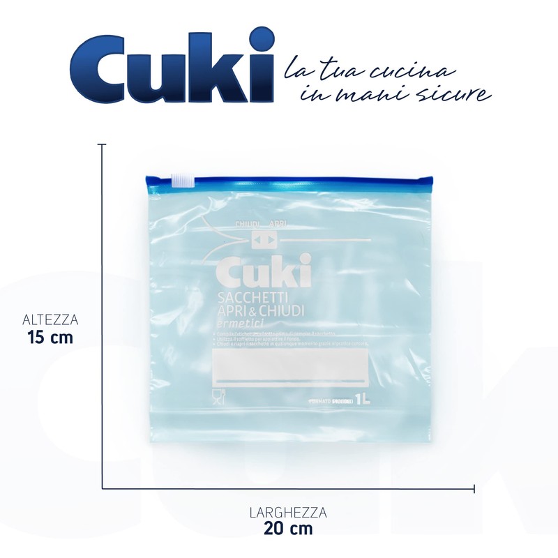 Cuki Kleine luftdichte durchsichtige Beutel zum Öffnen und Schließen, 1