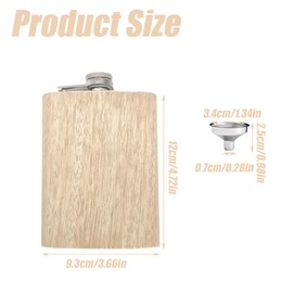 ZAHD Small Hip Flask with Wooden Mini Hip Flask Stainless Steel Set with Funnel Alcohol Bottle with Funnel Stainless Steel Metal Funnel Small Portable Stainless Steel for Hiking Climbing Camping 230