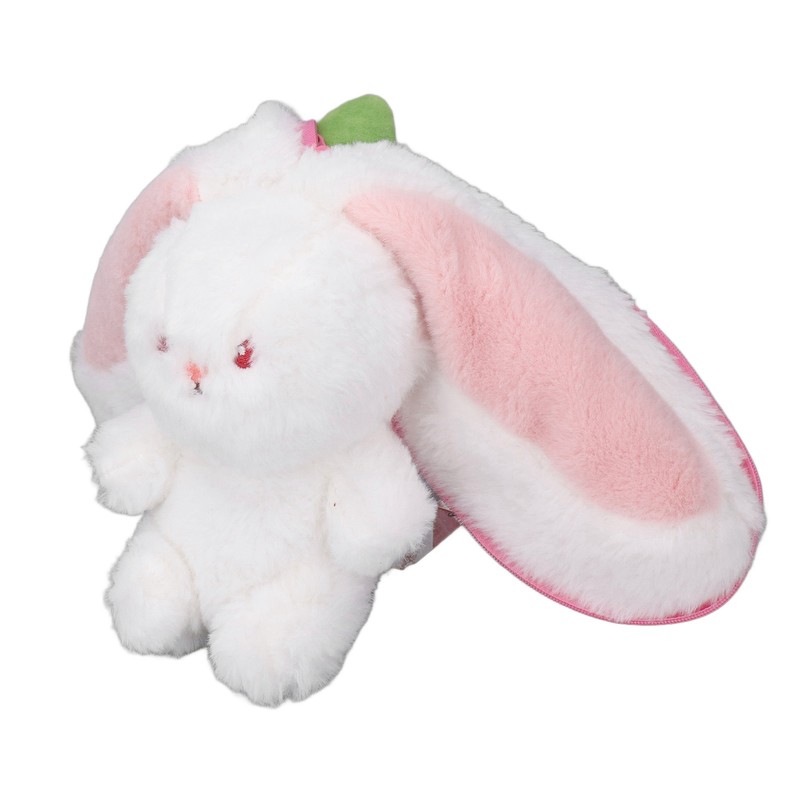 Reversible Bunny Plush Toy Throw Pillow Children Cute Cartoon Animal