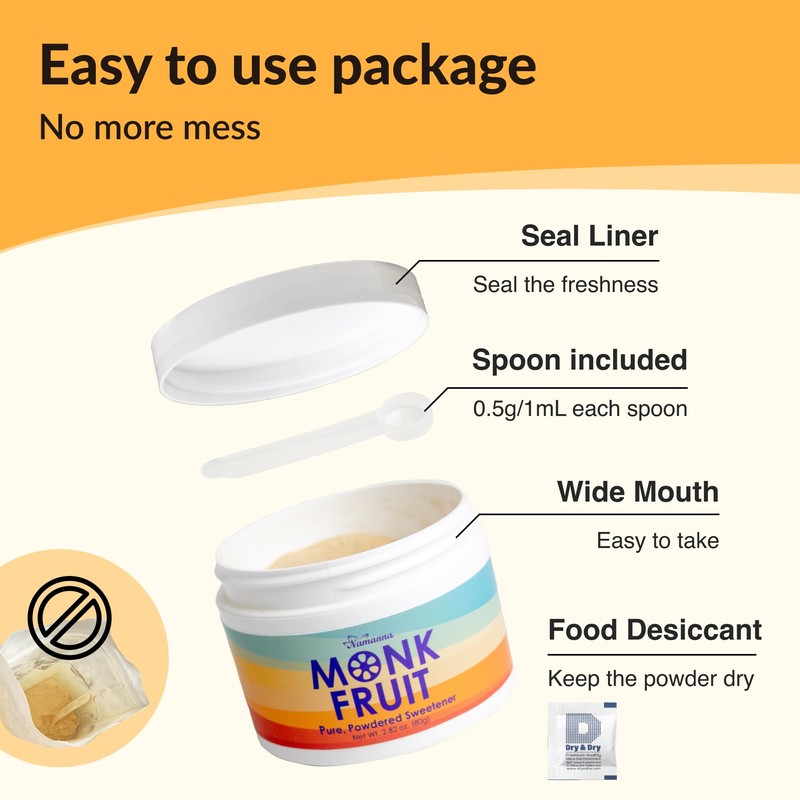 NAMANNA Pure Monk Fruit Sweetener - Zero Calorie, Zero Carb,