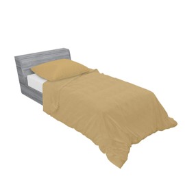 ABAKUHAUS Cotton Duvet Cover Set, Hotel Quality Bedding & Pillowcase with Zip Bedroom, Duvet Cover with 1 Pillowcase, 135 cm x 200 cm, Light Brown