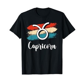 Vintage Retro Capricorn Zodiac Sign Star Constellation T-Shirt