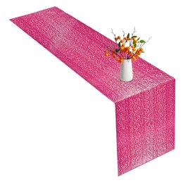 MIAHART Sequin Table Runner 12 x 72inch Table Runner Hot Pink Sequin Table Cloths for Birthday, Wedding, Banquet, Holiday Party Decorations & Baby Shower