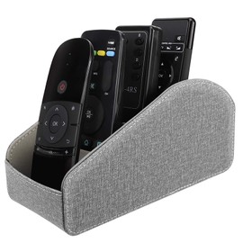 MoKo Fernbedienungshalter, TV-Fernbedienung aus Leder Remote Caddy Desktop Organizer 5 Fächer für Fernbedienungen, Büromaterial, Aufbewahrung von Medienzubehör und Organizer - Dunkel Grau