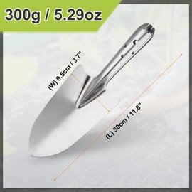 sourcing map Garden Hand Shovel 11.8" x 3.7" Stainless Steel Digging Trowel Transplanting Garden Tools for Flower Soil Planting Weeding Transplanting