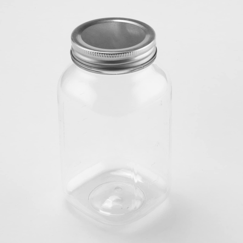 novelinks 32 OZ Clear Plastic Mason Jars with Lids -