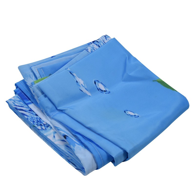 Shower Curtain Waterproof Polyester Blackout Curtain with Hook for Bathroom
