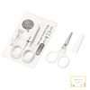 Mini Scissors with Case, Compact, Portable, Stainless Steel, Stationery, White,