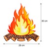 6 Set Artificial Fire Fake Flame Paper 3D Campfire Centerpiece
