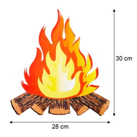 6 Set Artificial Fire Fake Flame Paper 3D Campfire Centerpiece Cardboard Flame Torch for Campfire Party Decoration, 12 Inch Tall