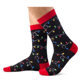 HAPPYPOP Christmas Gifts Stocking Socks For Men Women - Secret Santa Socks Xmas Stocking Stuffers for Him And Her,Christmas Stocking 4 Pack