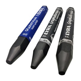 LYRA Graphite Stick, Assorted degree Graphite stick set - Water Soluble - 2B 6B 9B, Art, drawing supplies for sketch & shading pencils - 3 crayon stick