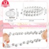Hicarer 12 Pcs Pearl Wrist Corsage Bracelet Elastic Wristlet Band