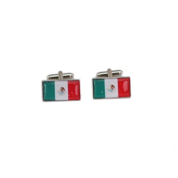 Mexico Flag Cufflinks with free organza pouch