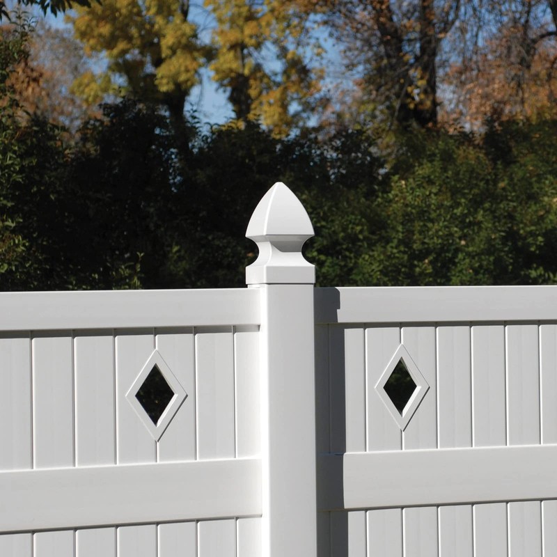 3.5 x 3.5 in. Sq Gothic Vinyl Post Cap, White,