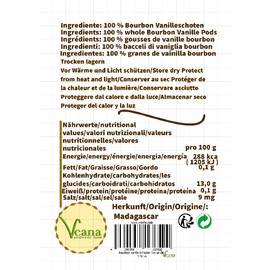 Bourbon Vanilla Beans 14-16 cm from Madagascar, Grade A - Top Gourmet Quality, Whole Pods, 5-100 Pieces (14-16 cm, 5.00 Pieces)