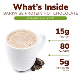 BariWise Protein Hot Chocolate with Marshmallows, Hot Cocoa, Low Sugar, Low Carb, Keto Friendly & Gluten Free (7ct)