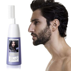 Easy Comb-In Hair Color Shampoo for Men&Women, 2-in-1 Dye&Care, Herbal Essences Natural Plant-Based Semi-Permanent Formula for Gray Coverage&Beard, Moisturizing & Shine Haircare - Color: Wine Red*1